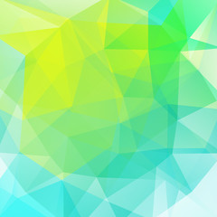 Polygonal vector background. Can be used in cover design. Yellow, green, blue colors