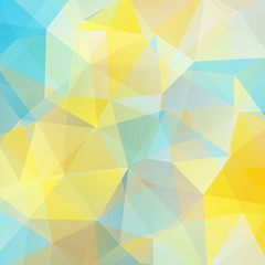 Fototapeta premium Geometric pattern, polygon triangles vector background in yellow, blue, whte triangles