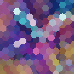Fototapeta na wymiar Background made of purple, brown, beige hexagons. 