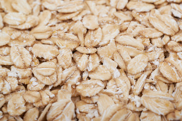 Surface coated with oatmeal flakes