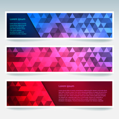 Fototapeta premium Set of banner templates with abstract background. Modern vector