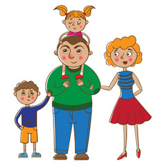 Portrait of happy family. vector illustration