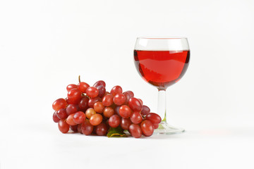 fresh grapes and red wine