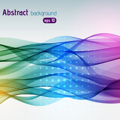Abstract lines on light background. Vector colorful illustration