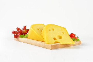 Swiss cheese with red grapes