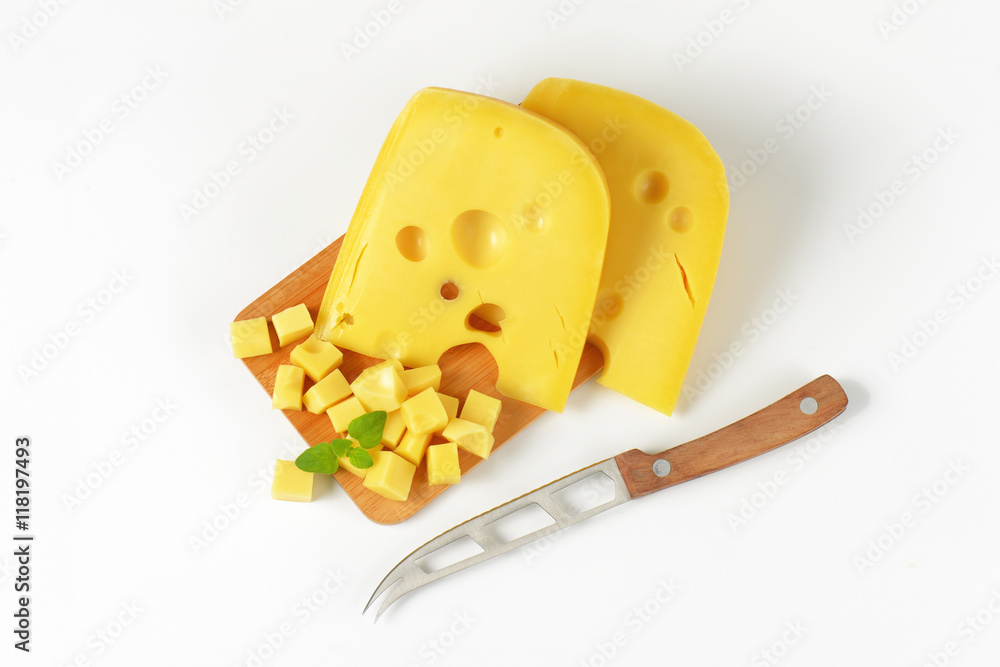 Sticker Wedges and cubes of Swiss cheese