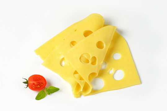 thin sliced emmental cheese