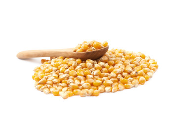 Pile of corn kernels isolated