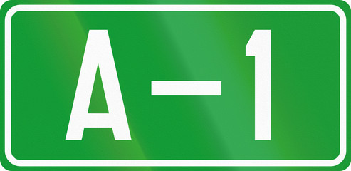 Numbered motorway shield in Bosnia and Herzegovina