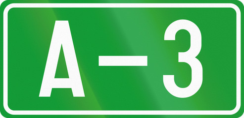 Numbered motorway shield in Bosnia and Herzegovina