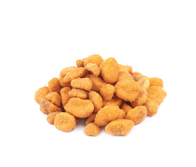 Pile of breaded peanuts isolated