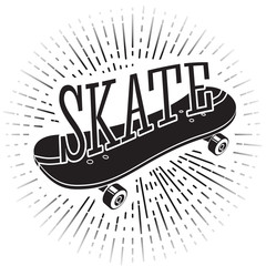 Sign with word Skate riding on it. For tattoos, signs, logos etc. Vector © tashalex