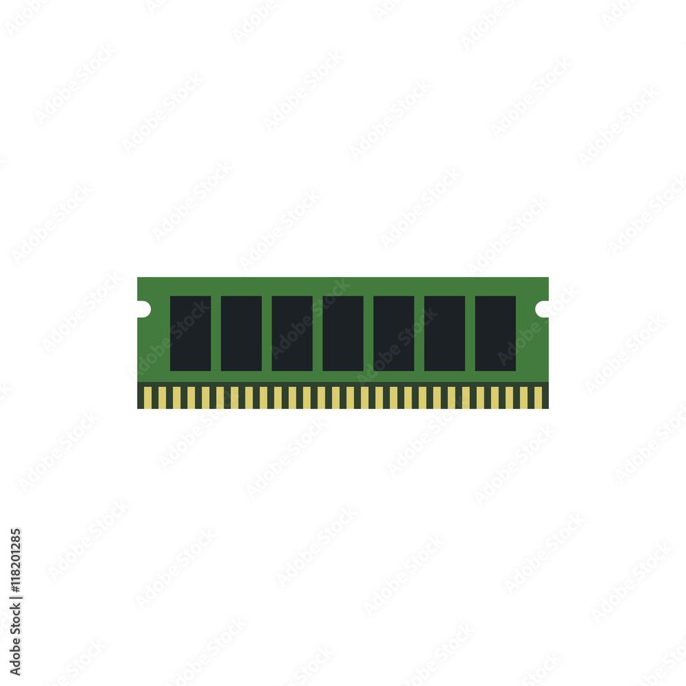 Poster ram icon in flat style isolated on white background. computer symbol