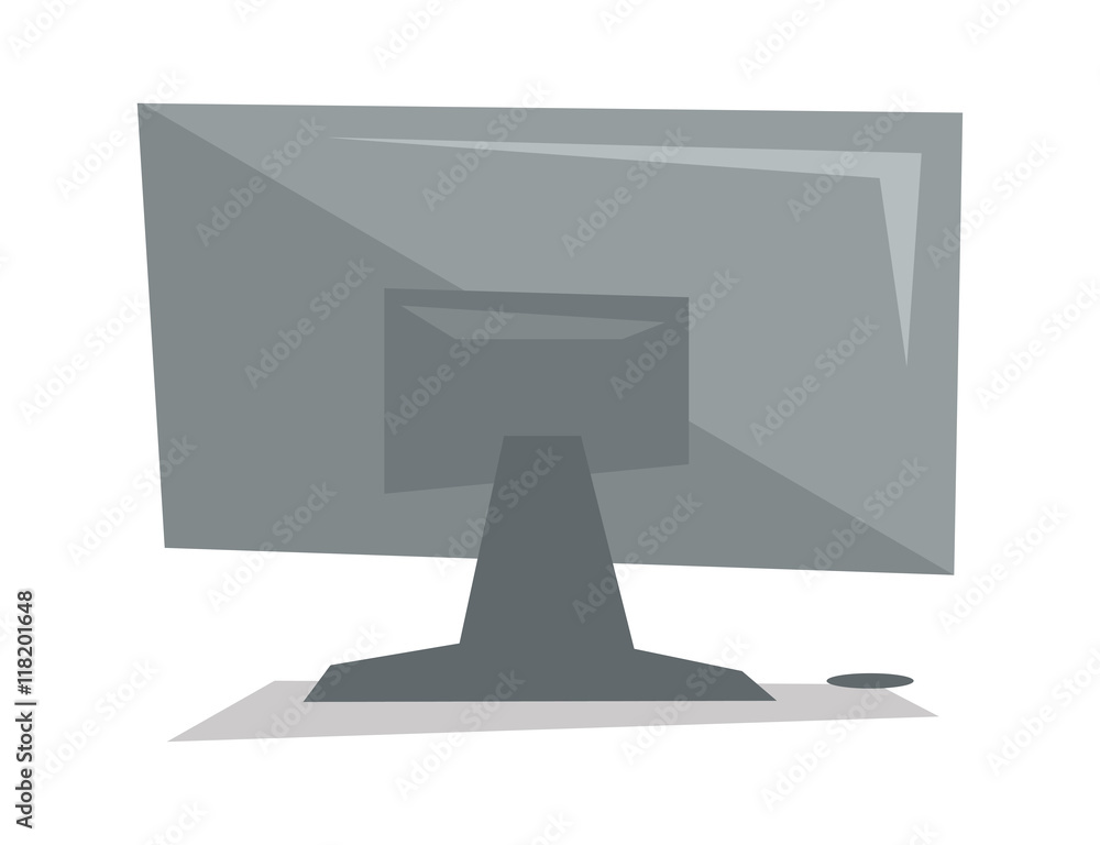 Poster rear view of computer display vector illustration