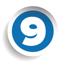 Number Nine sticker vector blue