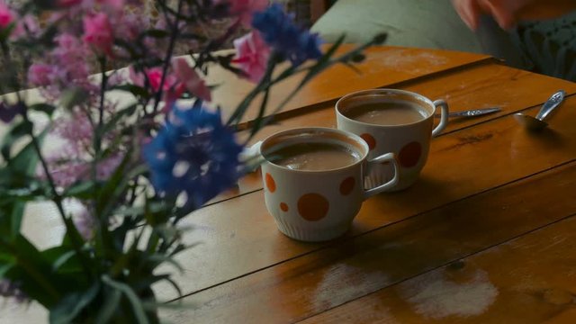 Preparing coffee in the kitchen