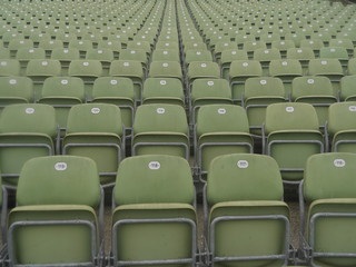 empty stadium chairs bad weather