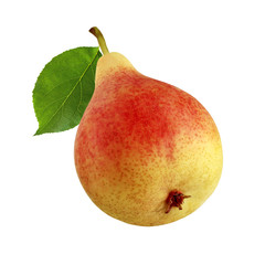 Red and yellow pear isolated on a white background.