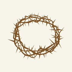 Fototapeta premium Church logo. Christian symbols. Crown of thorns.