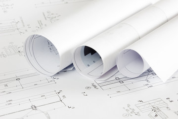 Architectural blueprints and blueprints rolls
