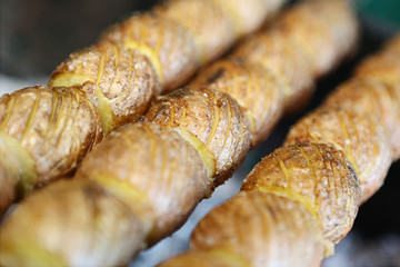 Potato on skewers