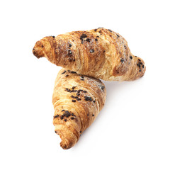 Chocolate croissant pastry isolated