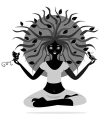 meditation girl black