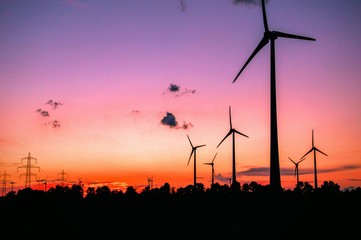 Windmill at Sunset with amazing colors