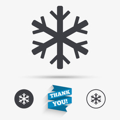 Snowflake sign icon. Air conditioning symbol.