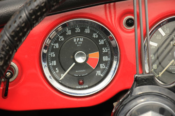 Vintage car dashboard