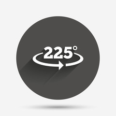 Angle 225 degrees sign icon. Geometry math symbol