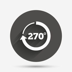 Angle 270 degrees sign icon. Geometry math symbol