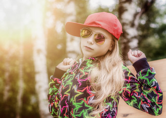 Girl teenager in sunglasses.