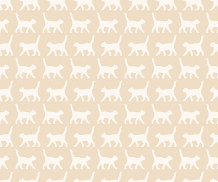 Seamless pattern with the cats. The layout is fully editable