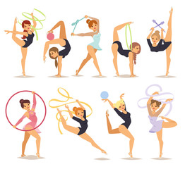 Gymnast girl vector illustration