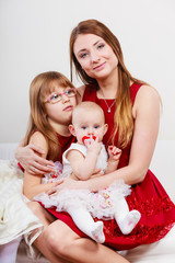 Happy family of three women