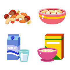 Healthy breakfast food vector.