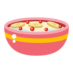 Semolina porridge vector illustration.