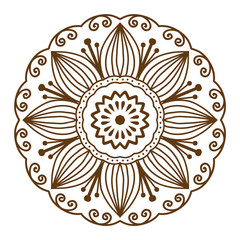 Hand drawn henna abstract mandala pattern flowers and paisley doodle coloring page. Henna decorative mandala pattern ethnic flower. Decoration mandala pattern ornament floral indian design.