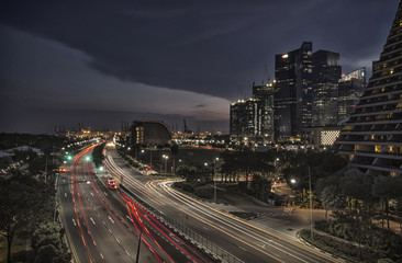 Fototapeta premium Night lights in Marina Bay