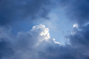 Dramatic deep blue sky.