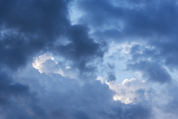 Dramatic deep blue sky.