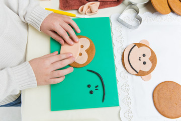 Children making christmas gingerbread