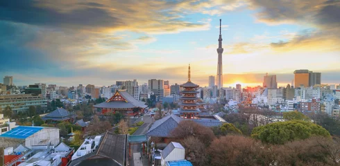 Fototapeten Blick auf die Skyline von Tokio in der Dämmerung © f11photo