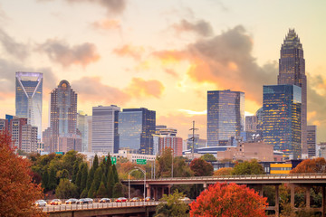 Skyline of downtown Charlotte in north carolina