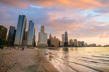 Obraz premium View of Chicago downtown skyline