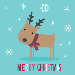 Christmas card with reindeer design