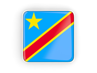 Flag of democratic republic of the congo, square icon