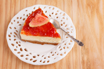 Cheesecake with brazilian goiabada jam of guava
