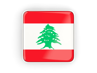 Flag of lebanon, square icon